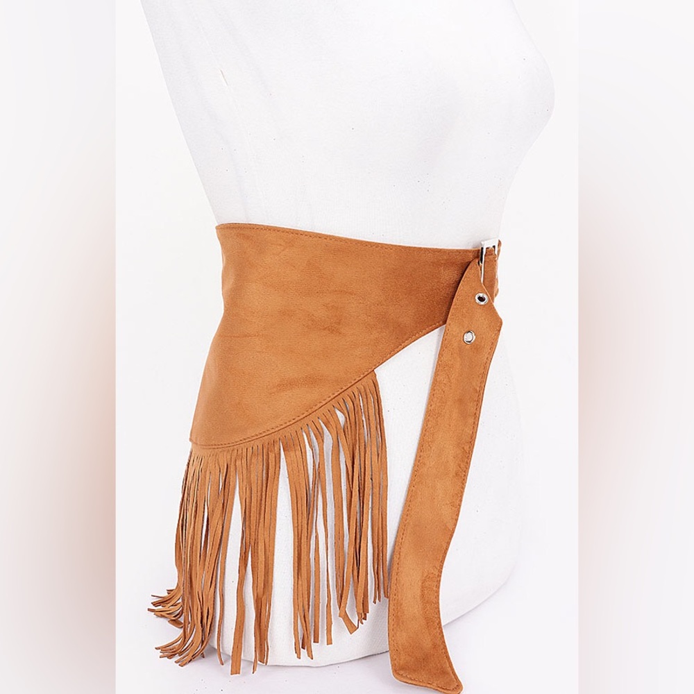 Fringed Tan Belt
